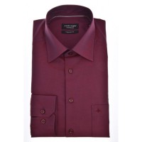 Chemise Jupiter COMFORT FIT CHAMBRAY rouge foncé avec col Kent en coupe classique
