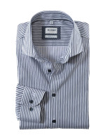 OLYMP shirt LEVEL 5 UNI STRETCH dark blue with Royal Kent collar in narrow cut
