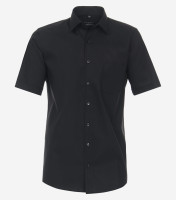 Redmond overhemd COMFORT FIT UNI POPELINE zwart met Kent-kraag in klassieke snit