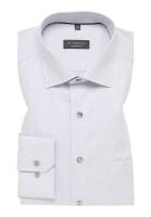 Eterna shirt COMFORT FIT STRUCTURE grey with Classic Kent collar in classic cut