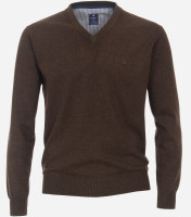 Redmond Pullover REGULAR FIT STRICK braun mit Rundhals Kragen in klassischer Schnittform