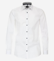 Venti shirt BODY FIT UNI POPELINE white with Kent collar in narrow cut