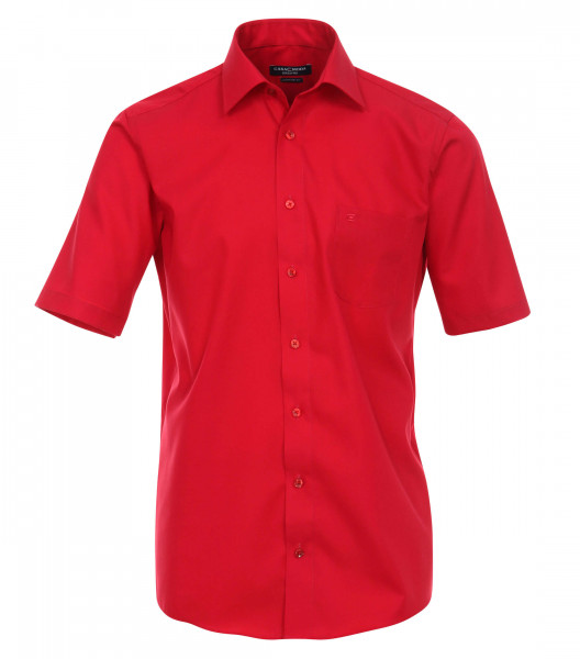 CASAMODA shirt COMFORT FIT UNI POPELINE red with Kent collar in classic cut