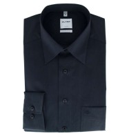 OLYMP Luxor comfort fit Hemd FIL Á FIL schwarz mit New Kent Kragen in klassischer Schnittform