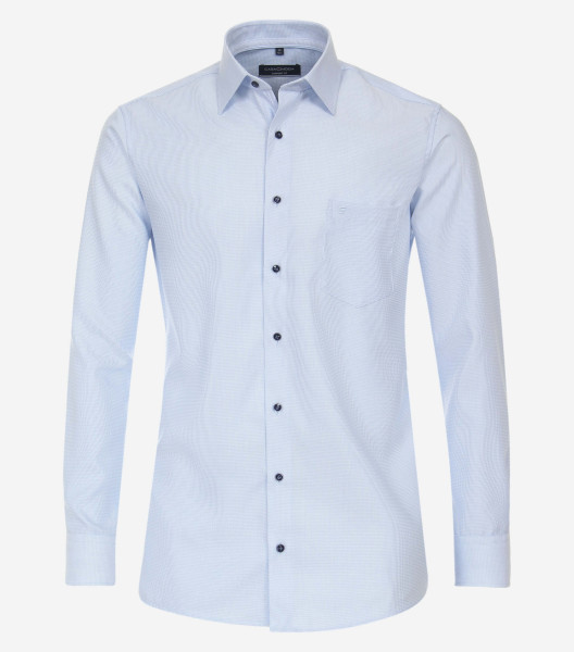CasaModa overhemd COMFORT FIT STRUCTUUR lichtblauw met Kent-kraag in klassieke snit