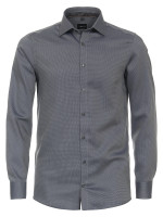 Venti shirt MODERN FIT STRUCTURE dark blue with Kent collar in modern cut