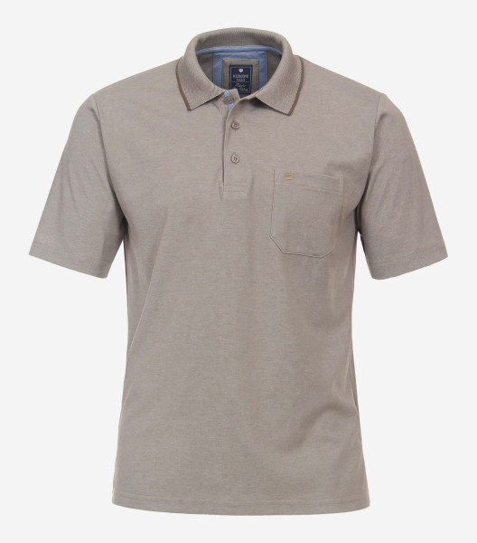Redmond Poloshirt REGULAR FIT JERSEY beige mit Stehkragen Kragen in klassischer Schnittform