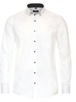 Chemise Redmond MODERN FIT STRUCTURE blanc avec col Button Down en coupe moderne