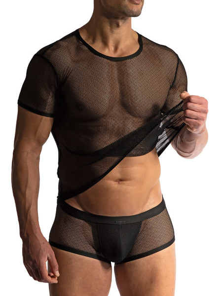 MANSTORE Regular Fit Schwarz Microfaser - Ansicht 1