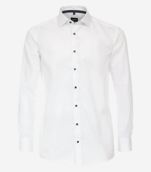 Chemise Venti MODERN FIT STRUCTURE blanc avec col Kent en coupe moderne