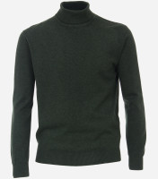 Redmond sweater REGULAR FIT KNITTED green with Turtleneck collar in classic cut