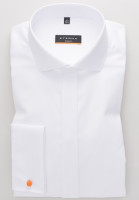 Eterna overhemd SLIM FIT TWILL wit met Cutaway kraag in smalle snit
