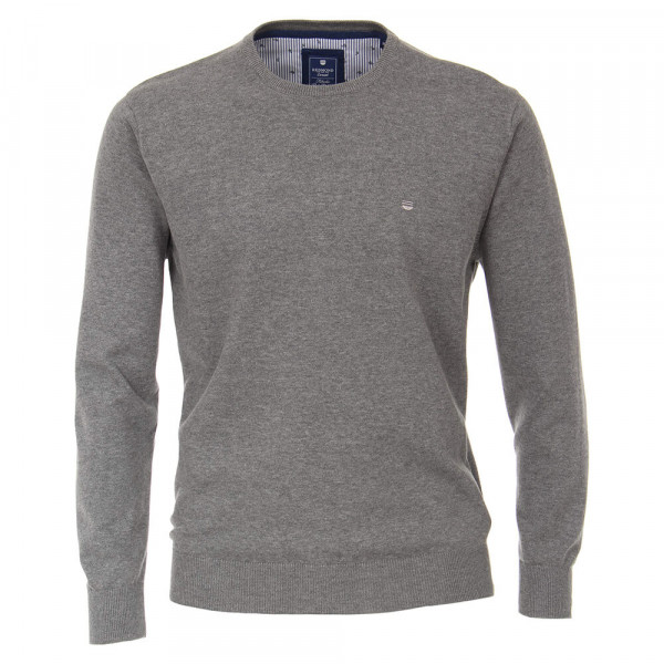 Redmond Pullover grau in klassischer Schnittform