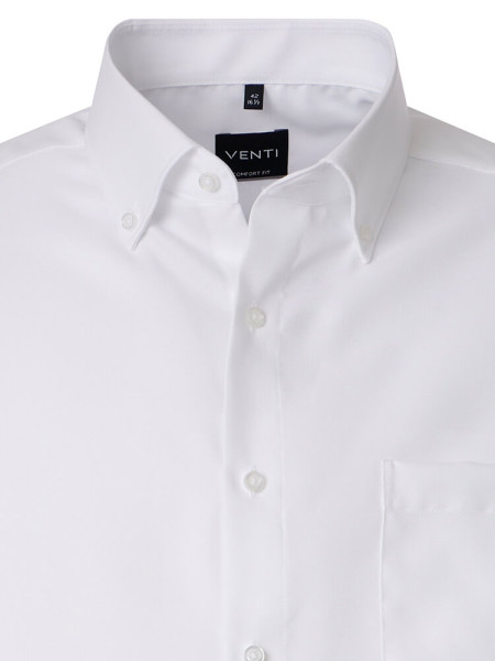 VENTI Comfort Fit Hemd Weiß Button-Down Fein Oxford - Ansicht 1