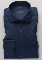 Eterna shirt COMFORT FIT TWILL dark blue with Classic Kent collar in classic cut