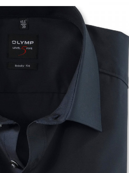 OLYMP Slim Fit Hemd Marine New York Kent Uni Stretch
