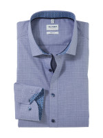 Olymp Hemd BODY FIT TWILL dunkelblau mit Modern Kent Kragen in schmaler Schnittform