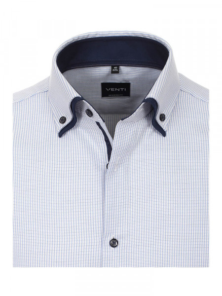 VENTI Regular Fit Hemd Hellblau Double-Button-Down Dobby - Ansicht 1