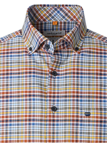 REDMOND Comfort Fit Hemd Rot Button-Down Fein Oxford - Ansicht 1