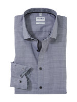 Olymp Hemd BODY FIT TWILL braun mit Modern Kent Kragen in schmaler Schnittform