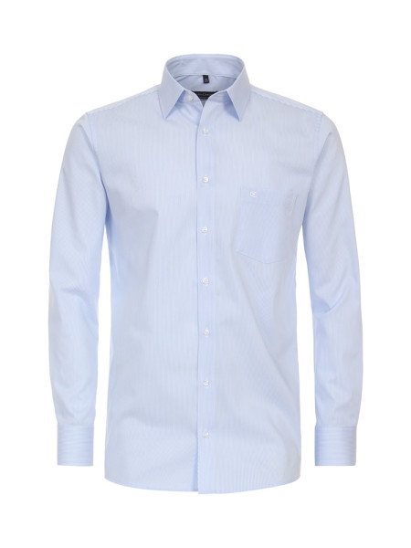 CasaModa shirt COMFORT FIT UNI POPELINE light blue with Kent collar in classic cut