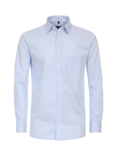 Chemise CasaModa COMFORT FIT UNI POPELINE bleu clair avec col Kent en coupe classique