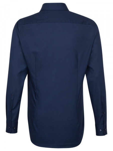 SEIDENSTICKER Slim Fit Hemd Marine Business Kent Popeline