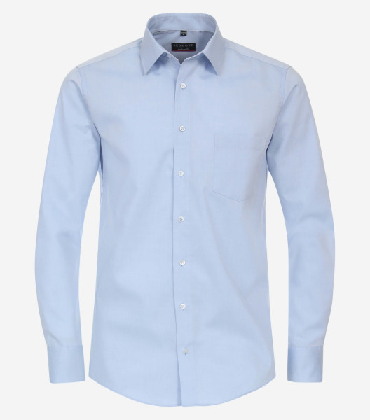 Chemise Redmond MODERN FIT UNI POPELINE bleu clair avec col Kent en coupe moderne