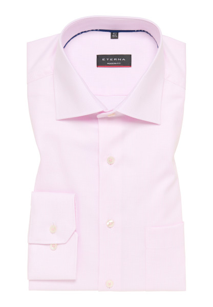 Eterna shirt MODERN FIT STRUCTURE pink with Classic Kent collar in modern cut