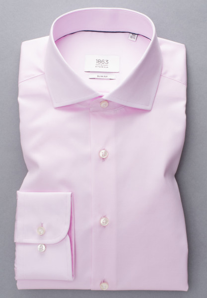 Eterna shirt SLIM FIT TWILL pink with Shark collar in narrow cut