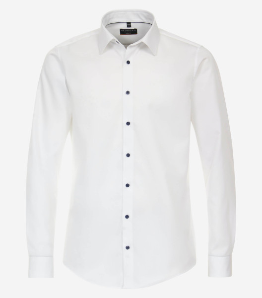 Redmond shirt SLIM FIT TWILL white with Kent collar in narrow cut