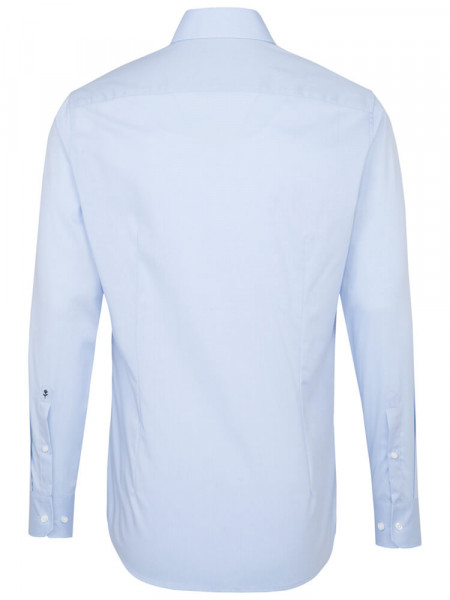 SEIDENSTICKER Slim Fit Hemd Hellblau Business Kent Fil à Fil