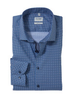 Olymp Hemd BODY FIT TWILL dunkelblau mit Modern Kent Kragen in schmaler Schnittform