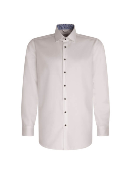 Chemise Seidensticker MODERN TWILL blanc avec col Nouveau Kent en coupe moderne