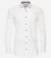 Chemise Venti MODERN FIT HYPERFLEX blanc avec col Kent en coupe moderne