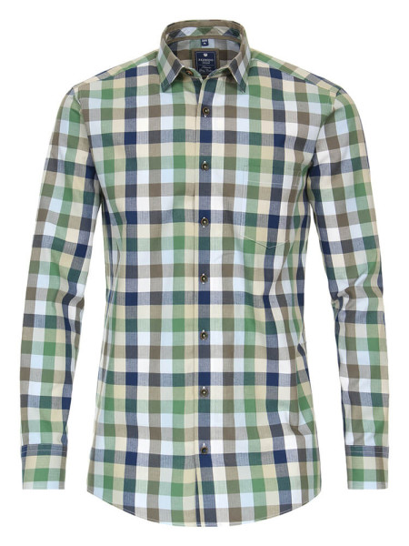 Redmond overhemd REGULAR FIT TWILL groen met Button Down-kraag in klassieke snit