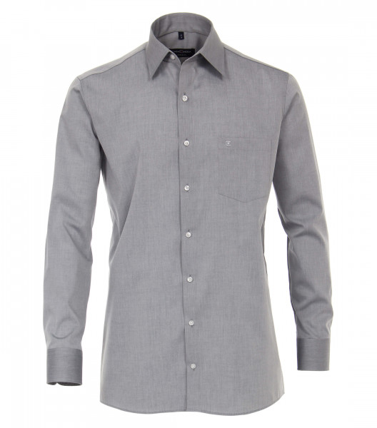 CASAMODA shirt COMFORT FIT UNI POPELINE grey with Kent collar in classic cut