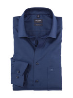 Olymp Hemd MODERN FIT TWILL dunkelblau mit Global Kent Kragen in moderner Schnittform