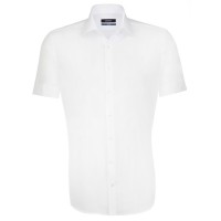 Seidensticker SHAPED shirt UNI POPELINE white with Business Kent collar in modern cut