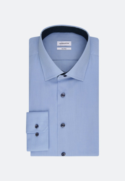 Seidensticker shirt TAILORED FIL À FIL light blue with Business Kent collar in narrow cut
