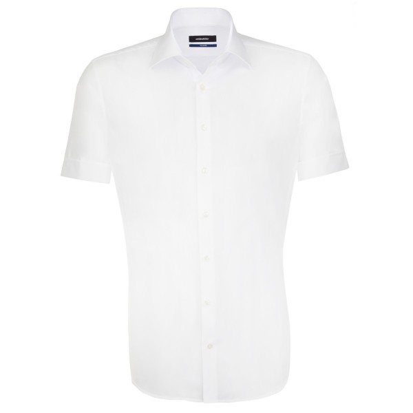 Seidensticker SHAPED shirt UNI POPELINE white with Business Kent collar in modern cut