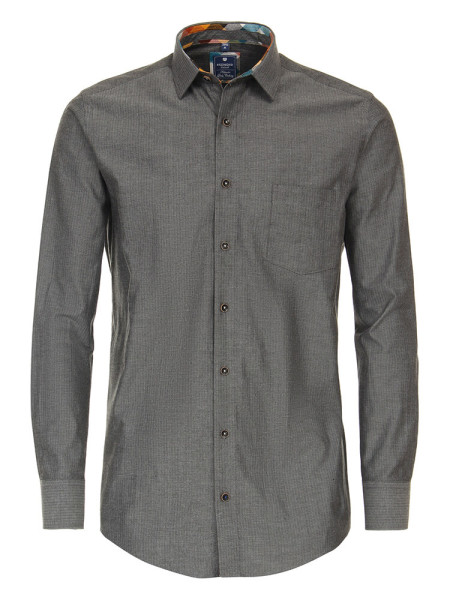 Chemise Redmond REGULAR FIT TWILL gris avec col Button Down en coupe classique