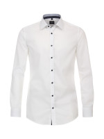 Venti shirt BODY FIT UNI POPELINE white with Kent collar in narrow cut