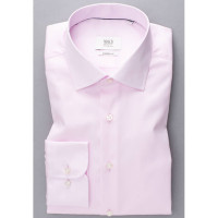 Chemise Eterna MODERN FIT TWILL rose avec col Classic Kent en coupe moderne