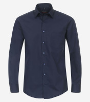 Redmond shirt MODERN FIT UNI POPELINE dark blue with Kent collar in modern cut