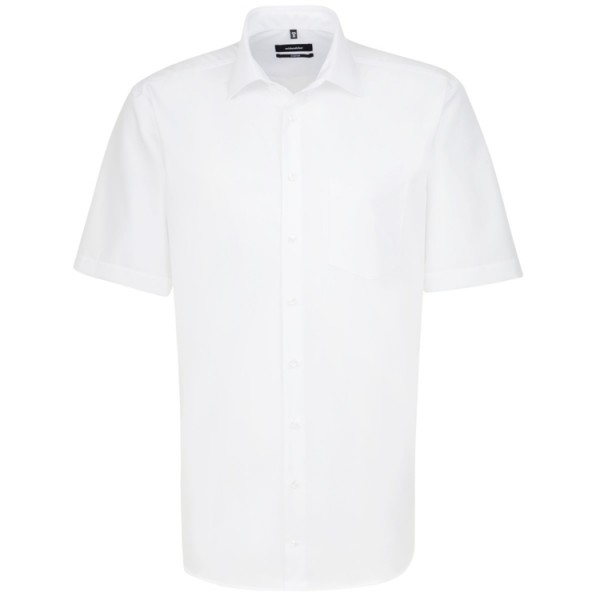 Chemise Seidensticker COMFORT UNI POPELINE blanc avec col Business Kent en coupe classique