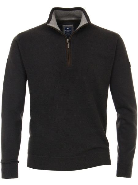 Redmond sweater REGULAR FIT MELANGE anthracite with Stand-up collar collar in classic cut