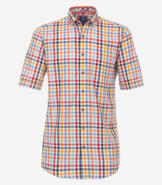 Redmond Hemd REGULAR FIT UNI POPELINE rot mit Button Down Kragen in klassischer Schnittform
