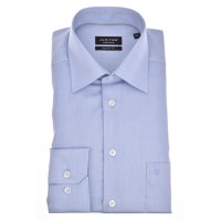 Chemise Jupiter COMFORT FIT CHAMBRAY bleu clair avec col Kent en coupe classique