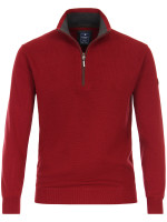 Redmond sweater REGULAR FIT MELANGE red with Stand-up collar collar in classic cut